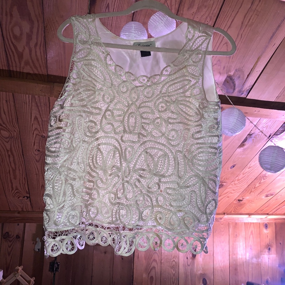 Silk Off White Sleeveless Blouse
